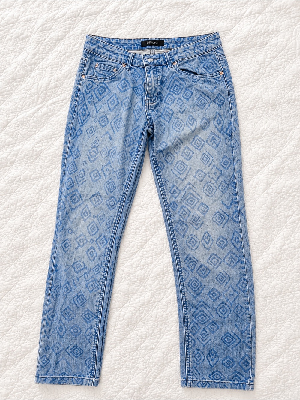 Tchibo Light Blue Patterned High-Rise Jeans
